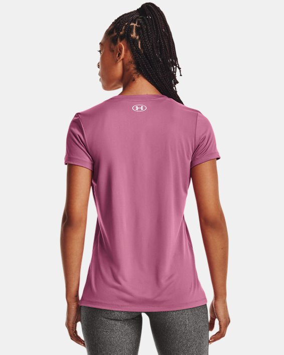 Haut à manches courtes UA Tech™ Crest pour femmes, Pink, pdpMainDesktop image number 1